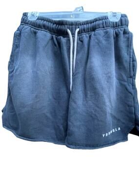 YoungLA Men's Black/gray Sweat Shorts Embroidered Logo, Gym Athletic Medium 3”